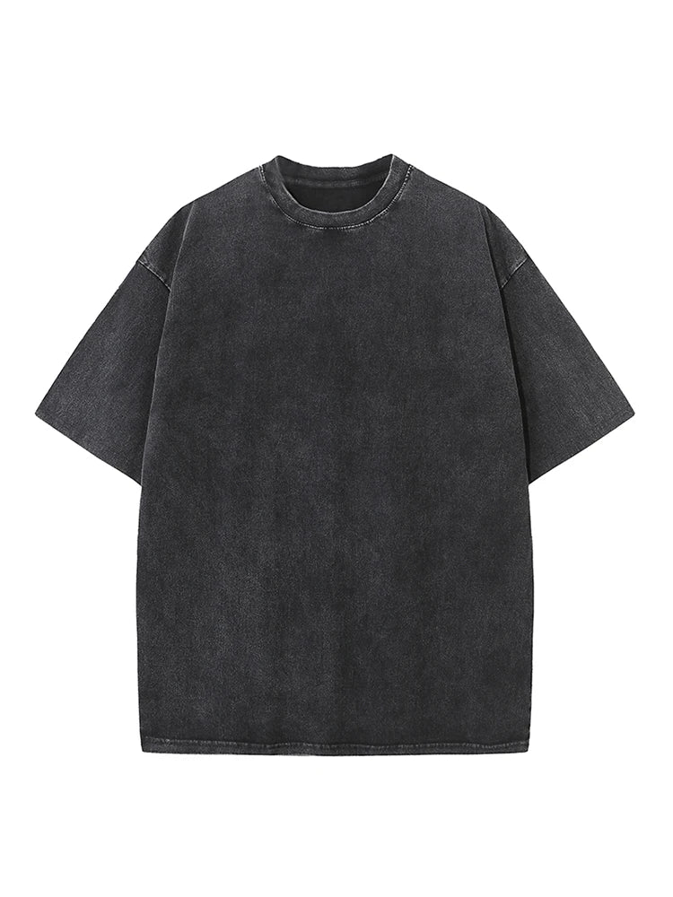 Quality Oversized Acid Washed Y2K T Shirt men Vintage T-shirts Streetwear Mineral Wash Tee Shirts boy Loose Luxury Brand Tops