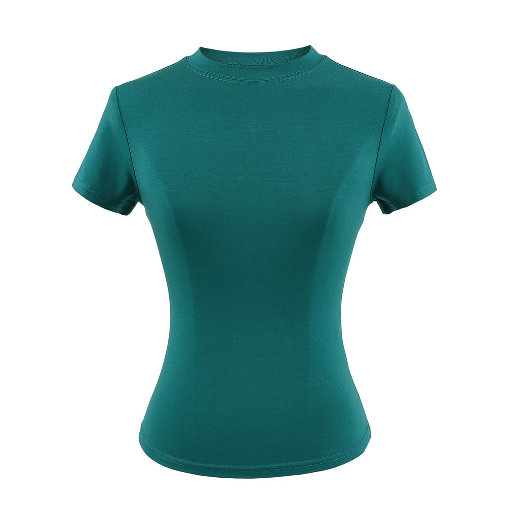 2024 New High Quality Casual T shirt Sexy Slim Short Sleeves Fashion Trend Solid Women Clothing y2k Tops